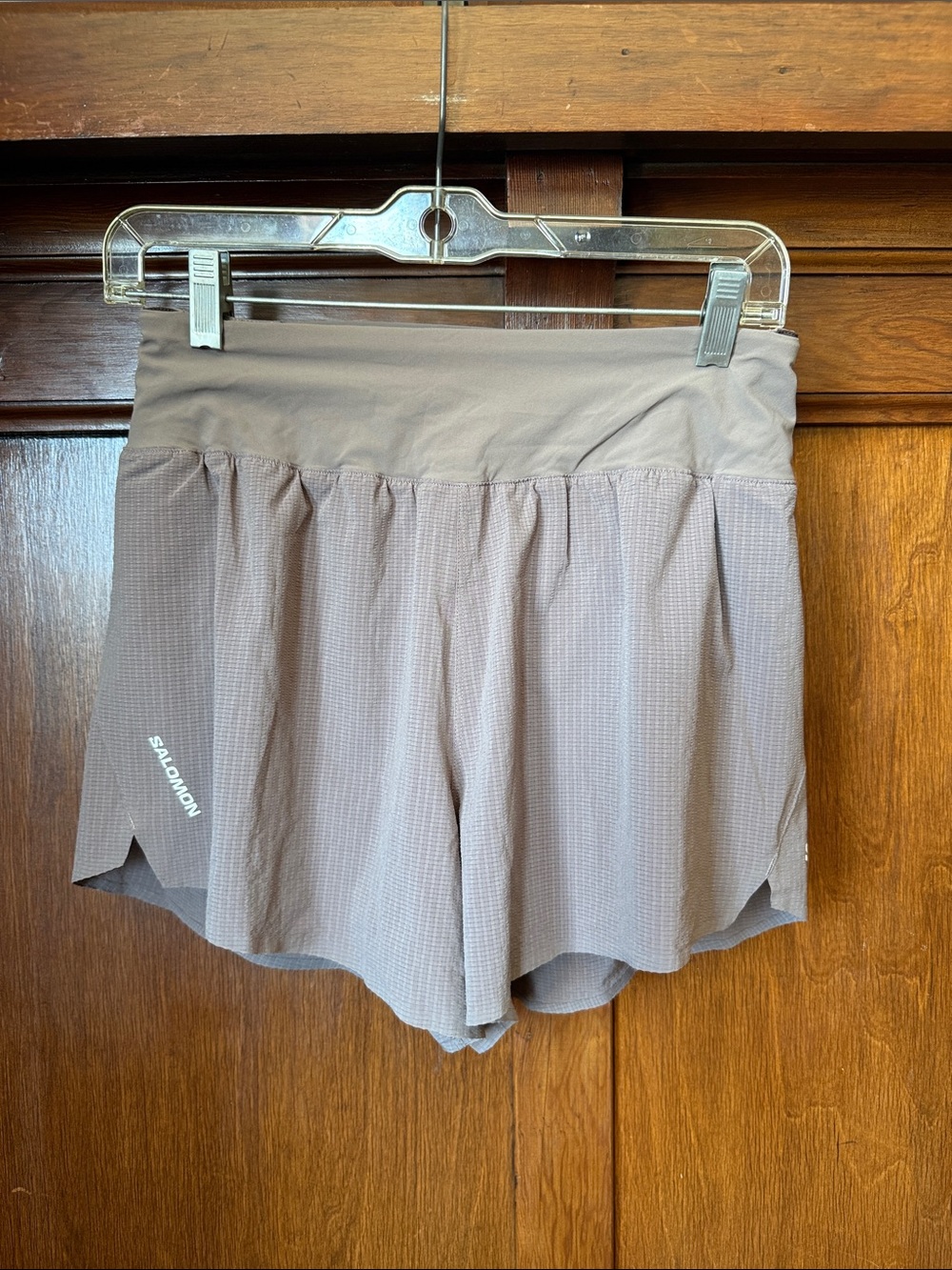 Salomon Women’s Taupe Grey Athletic Running Shorts